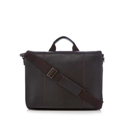 J by Jasper Conran Designer brown leather laptop bag